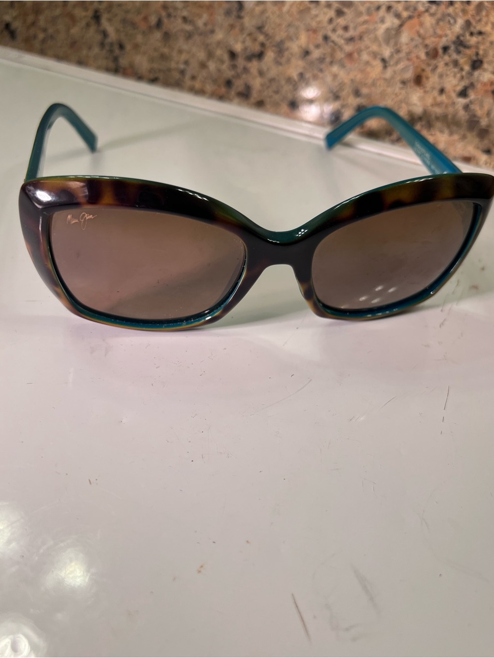 Maui Jim MJ735-10P Teal & Tortoise Women's Cat-Eye Polarized Sunglasses